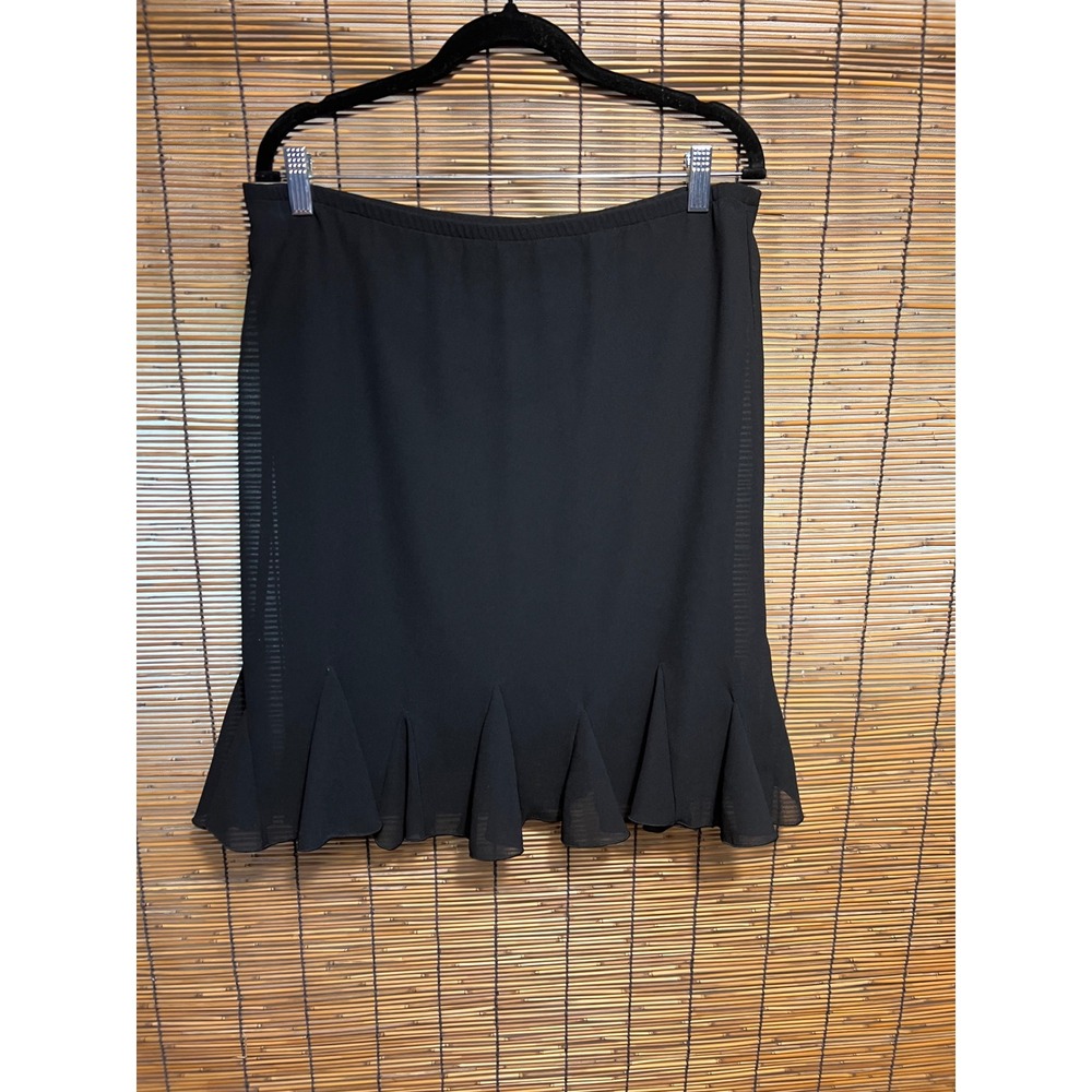Vintage 90s Y2K Los Angeles Gal Black Flounce Hem Skirt Women's Size 6 Ruffle